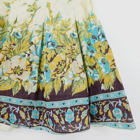 Toi Et Moi Skirt Womens Small Yellow Floral Print Fit & Flare Novelty Boho Retro - Picture 4 of 13